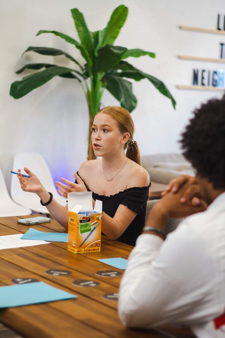 Allie Blankenship leading a business strategy session